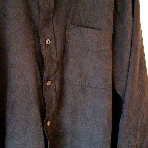 Consensus Luxury Faux Suede Button Down Shirt - Picture 3 of 5